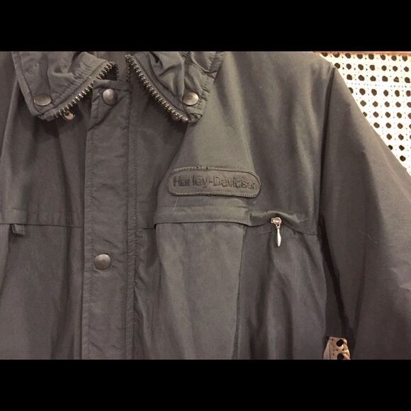 Vintage Harley Davidson USA Black Nylon Jacket Mens L - Picture 3 of 5